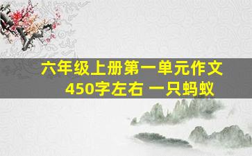 六年级上册第一单元作文450字左右 一只蚂蚁